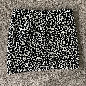 Kendall & Kylie Jacquard Leopard Print Mini Skirt